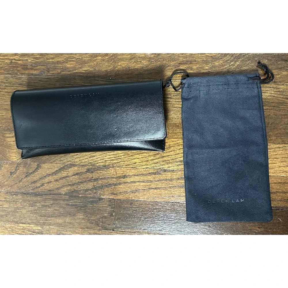 Derek Lam‎ Black Leather Glasses Case With Cleaning Cloth